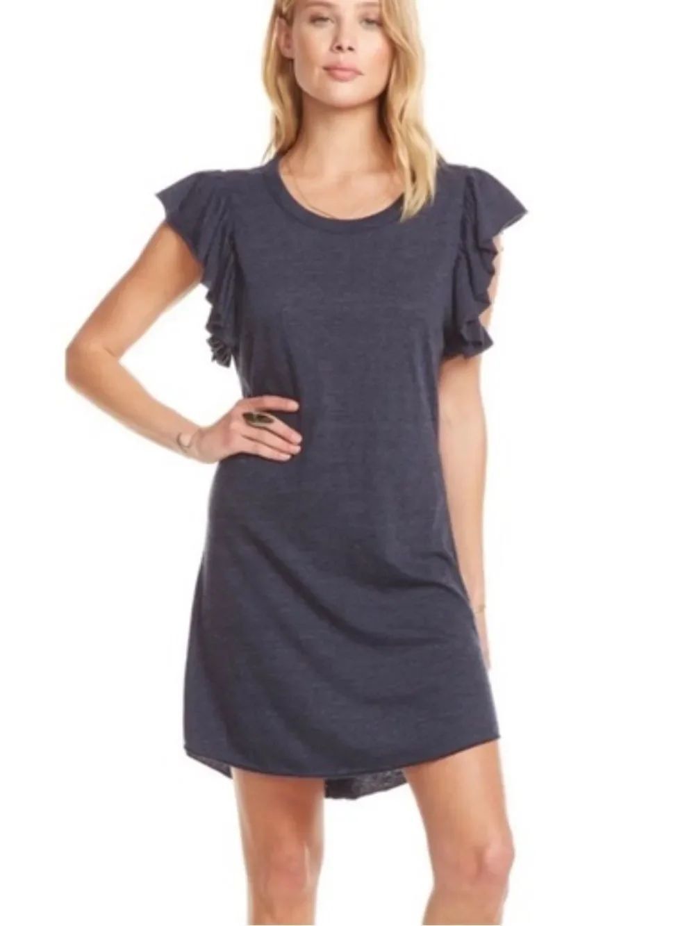 Chaser Flutter Sleeve Navy Blue Dress Women’s Large